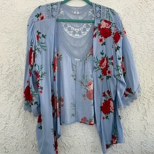 Floral Blue Women's Top